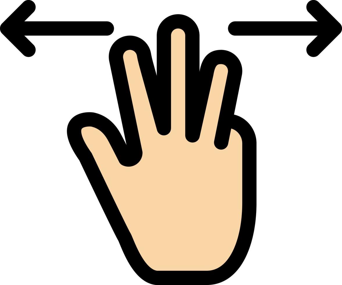 gestos mão móvel três dedos ícone de cor plana modelo de banner de ícone de vetor