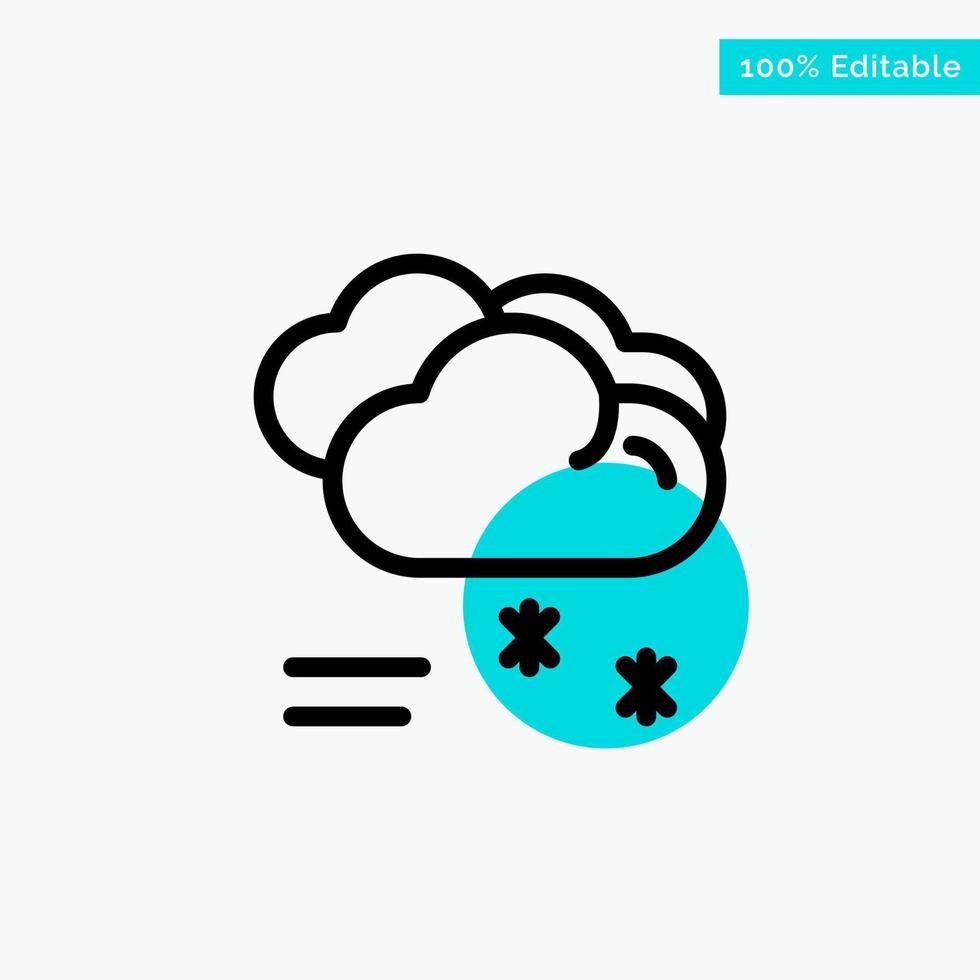 previsão de chuva de nuvem chovendo tempo chuvoso ícone de vetor de ponto de círculo de destaque turquesa