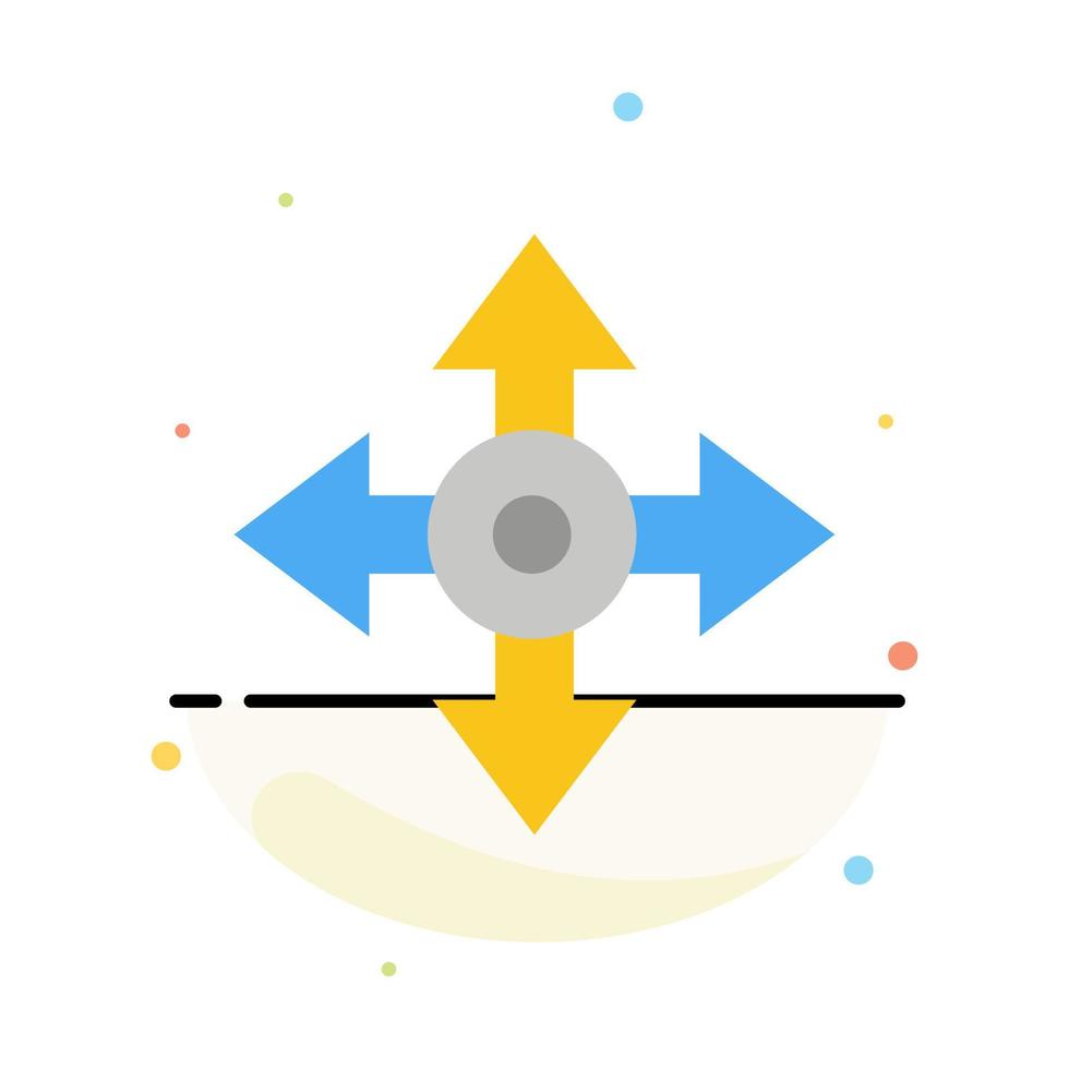 modelo de ícone de navegação de localização de mapa de seta abstrato de cor plana vetor