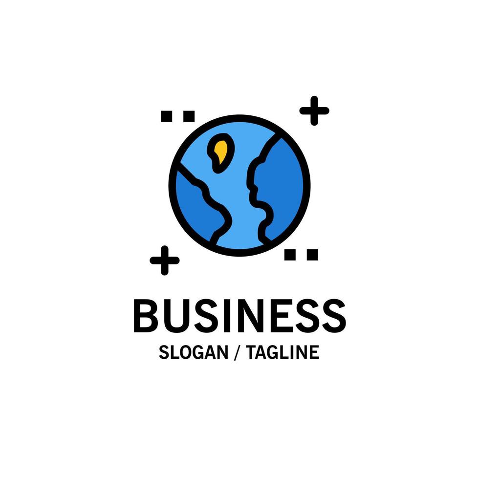 modelo de logotipo de negócios astronomia espaço terrestre cor plana vetor
