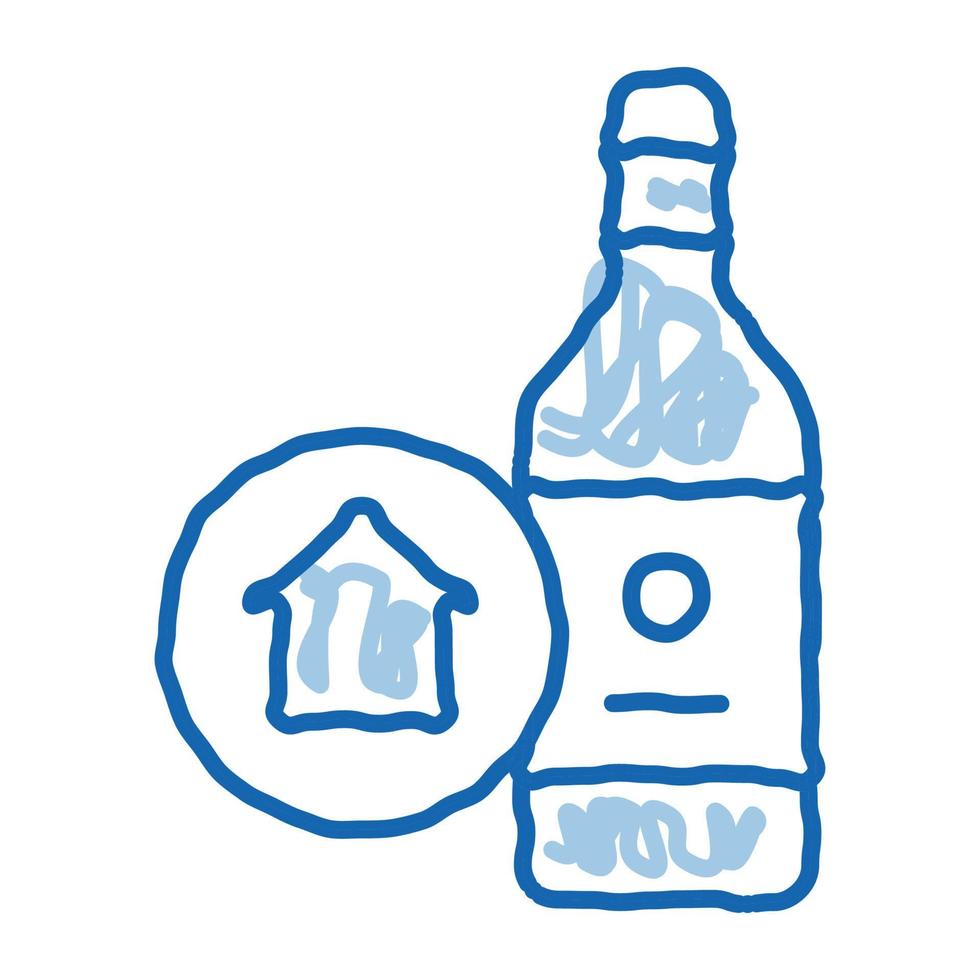 ícone de doodle de garrafa de bebida de cerveja ilustração desenhada à mão vetor