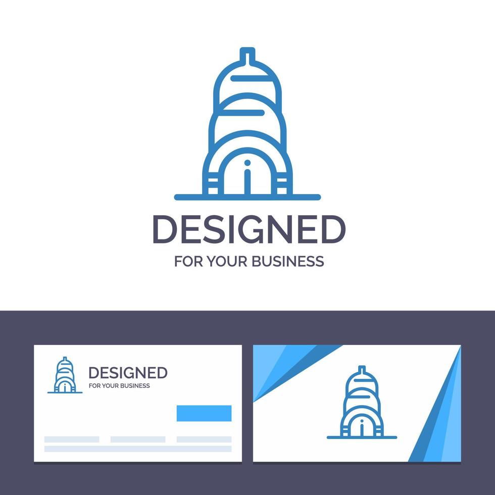 cartão de visita criativo e modelo de logotipo chrysler building eua ilustração vetorial vetor