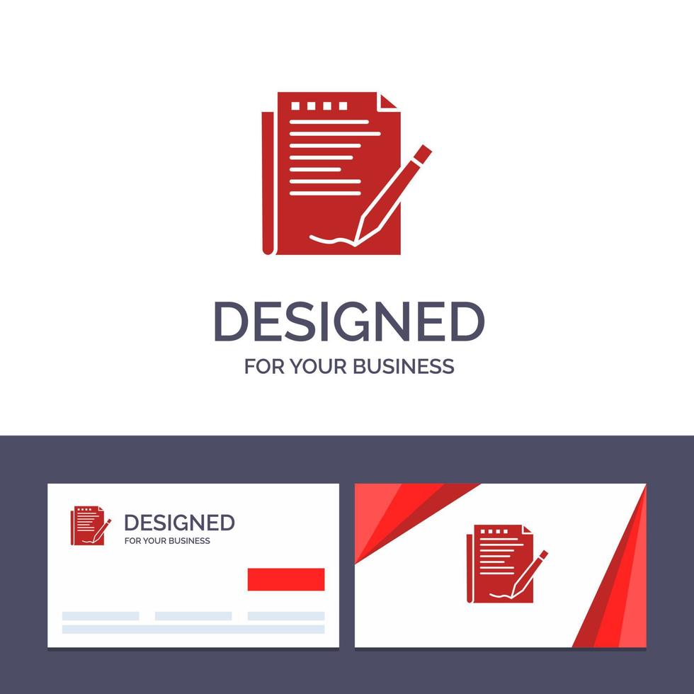 cartão de visita criativo e modelo de logotipo modelo de relatório de formulário de layout de papel ilustração vetorial vetor
