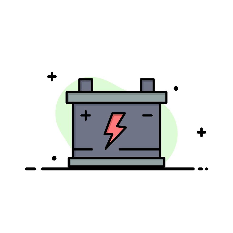 modelo de logotipo de negócios de carro de energia de bateria de acumulador cor plana vetor