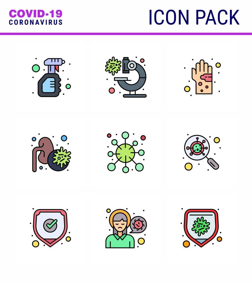 conjunto simples de ícone do pacote de ícones azul 25 de proteção covid19 incluído vírus da doença dos pulmões vírus da mão coronavírus viral 2019nov elementos de design do vetor da doença