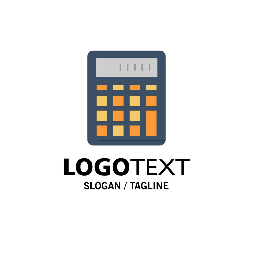 calculadora de negócios de contabilidade calcule modelo de logotipo de negócios de matemática financeira cor plana vetor