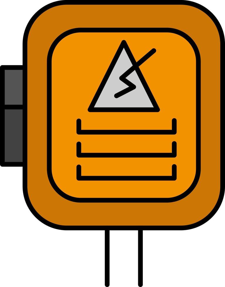 modelo de banner de ícone de vetor de ícone de cor plana de transformador de potência de energia de tensão
