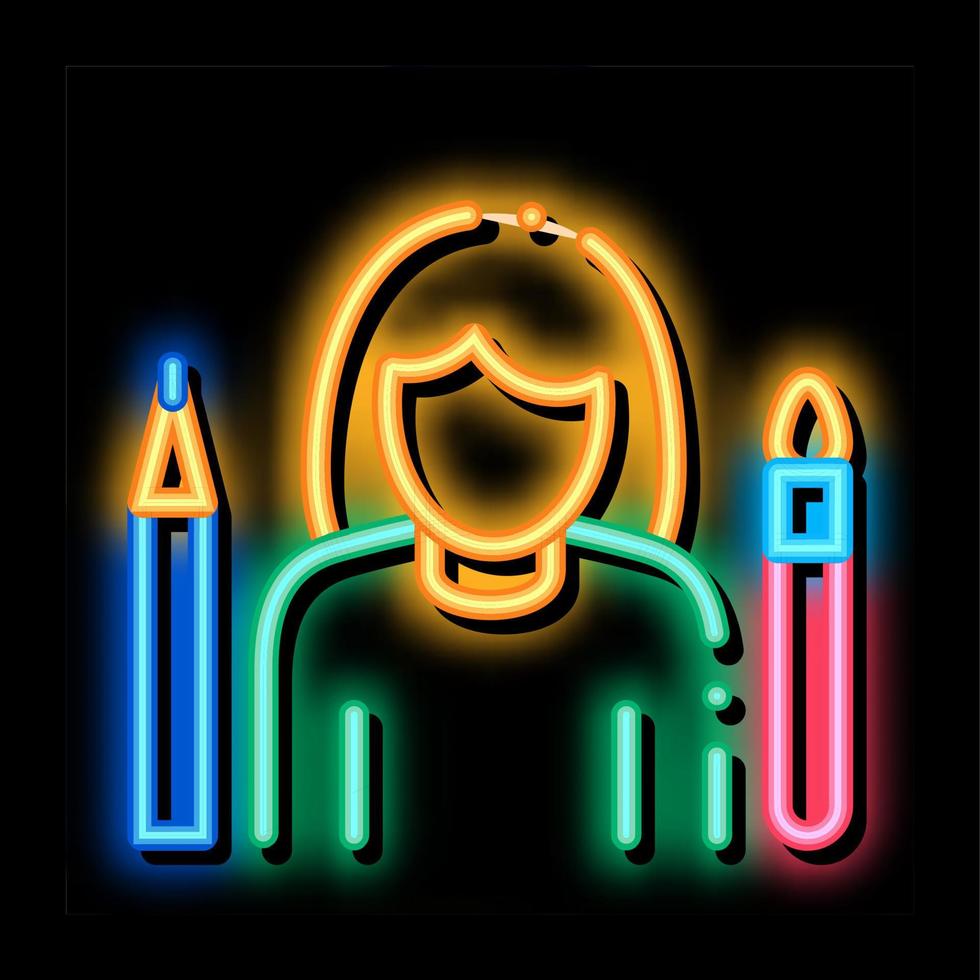 ilustração do ícone do brilho neon do talento humano do pintor vetor