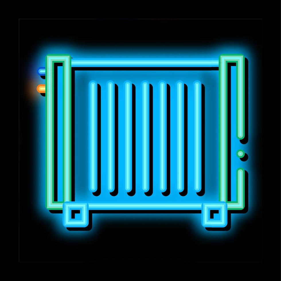 equipamento de aquecimento de radiador de água em casa ilustração do ícone de brilho neon vetor