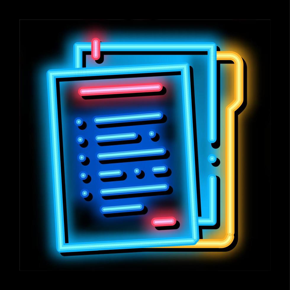 ilustração de ícone de brilho neon de política de papel vetor