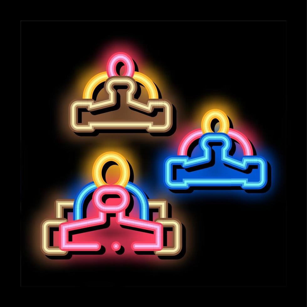 ilustração de ícone de brilho neon de corrida de kart vetor