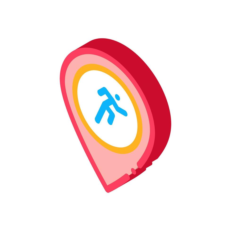 ilustração em vetor ícone isométrico de geolocalização de atleta corredor
