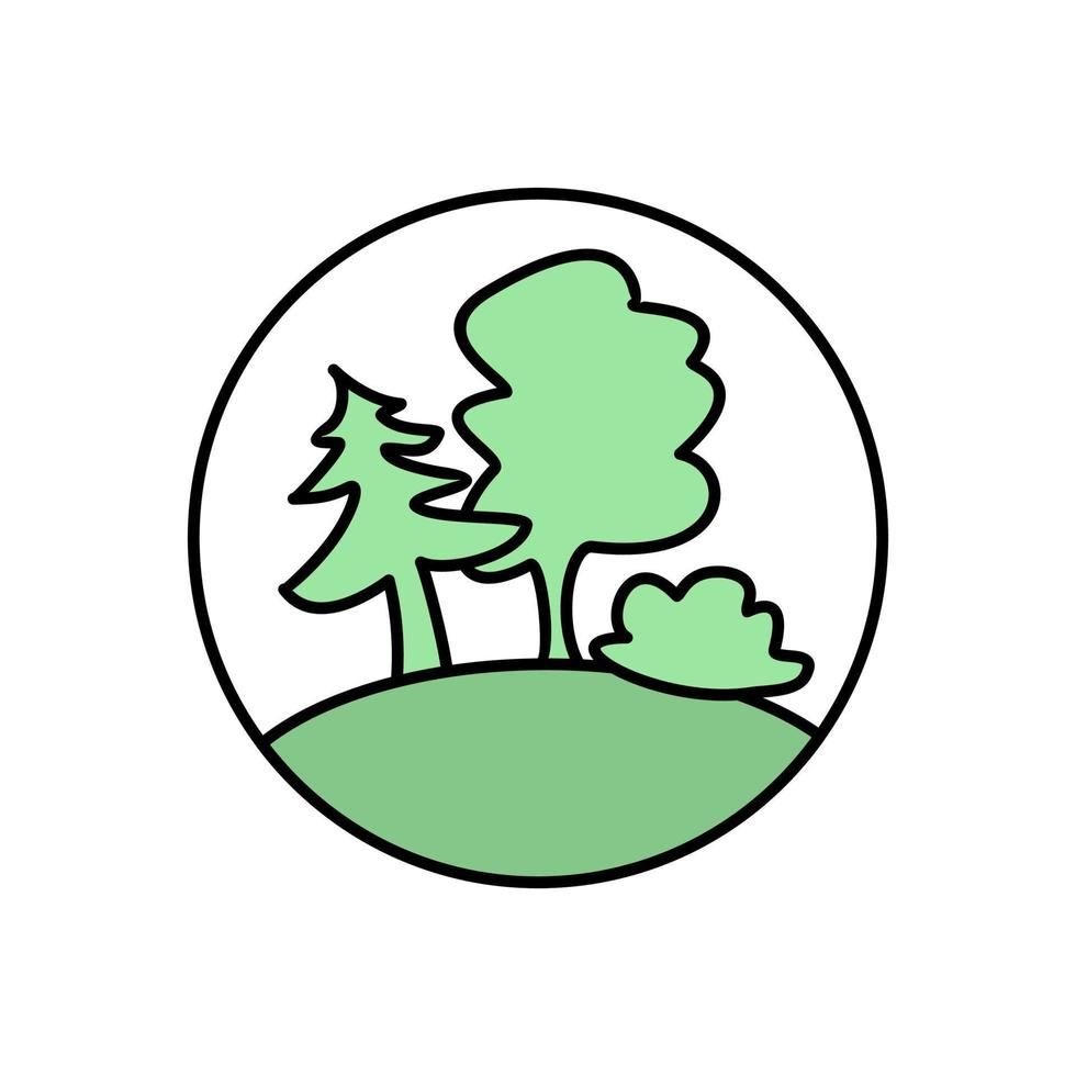 logotipo da floresta. dia internacional das florestas. vegetação e ecologia. vetor