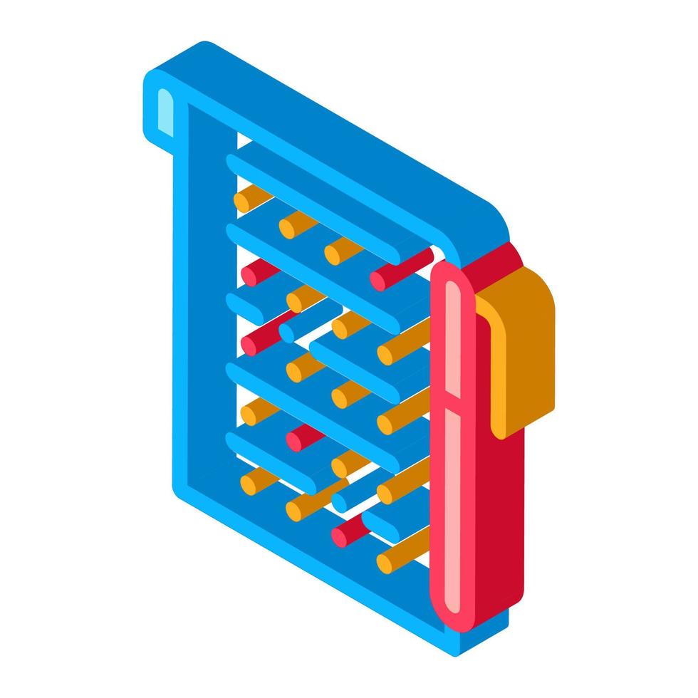 folha de exame com ilustração vetorial de ícone isométrico de caneta vetor