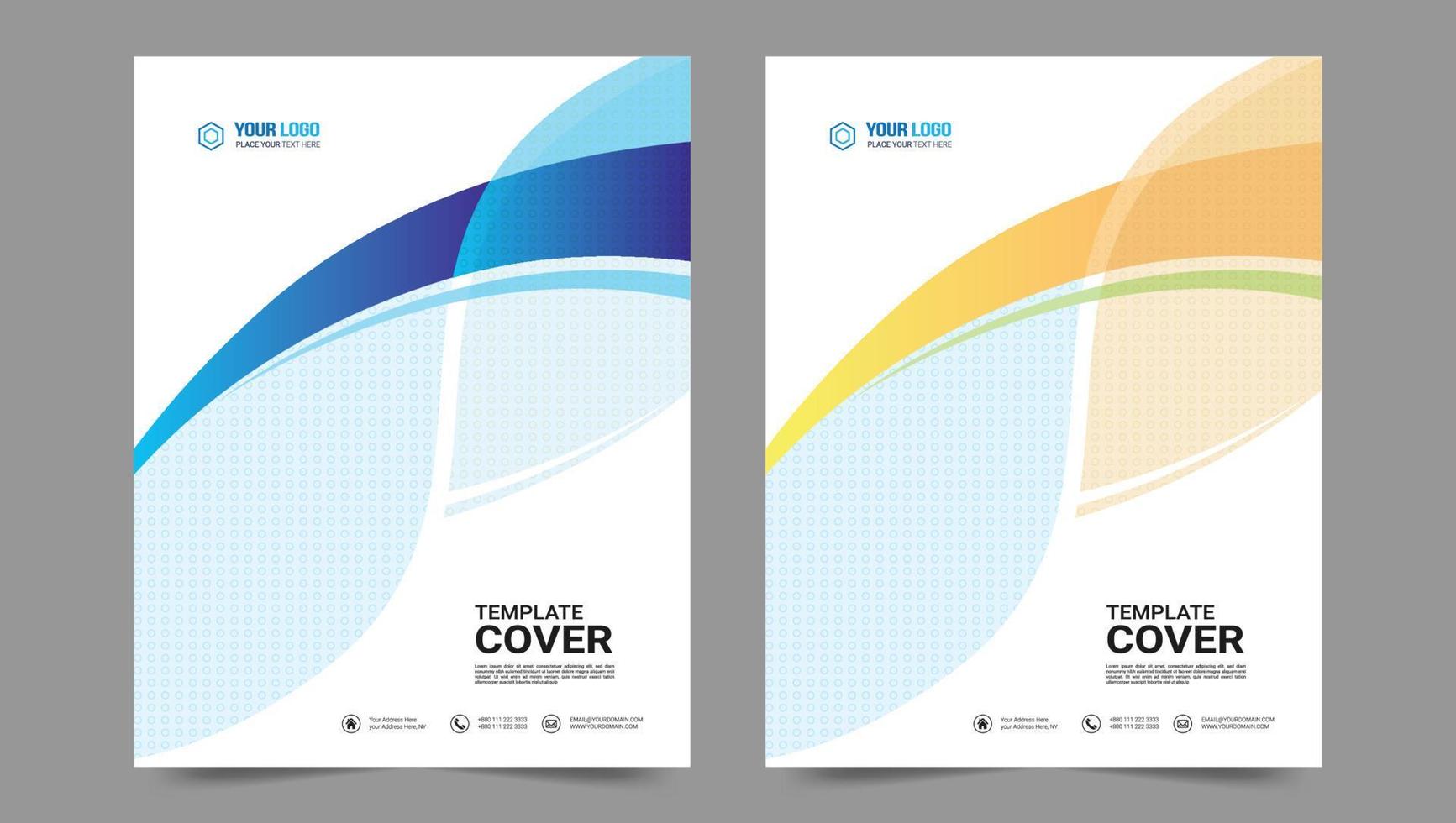 design de capa para relatório anual e catálogo comercial, revista, folheto ou livreto. layout de modelo de folheto. a4 cobrir vetor eps-10