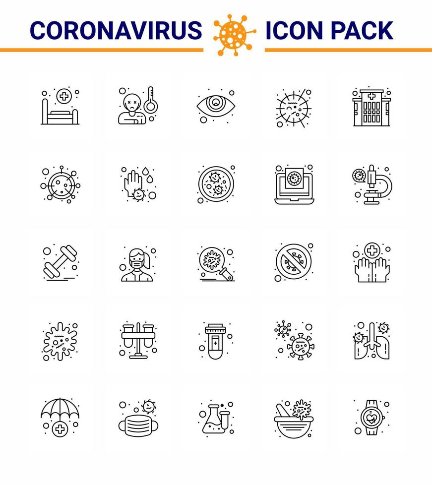 conjunto de ícones de prevenção de coronavírus 2019ncov covid19 clínica de cuidados com os olhos sars influenza viral coronavírus 2019nov doença vetor elementos de design