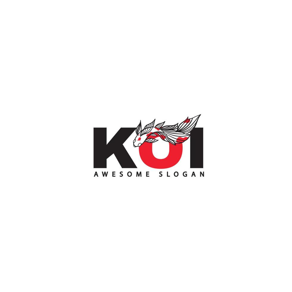 logotipo de peixe koi vetor