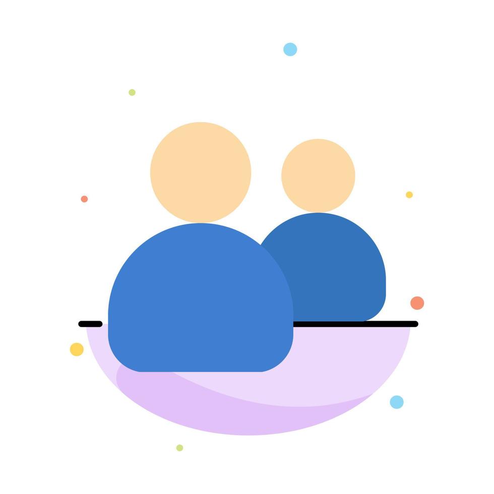 modelo de ícone de cor plana abstrata da equipe de usuários do grupo de amigos vetor
