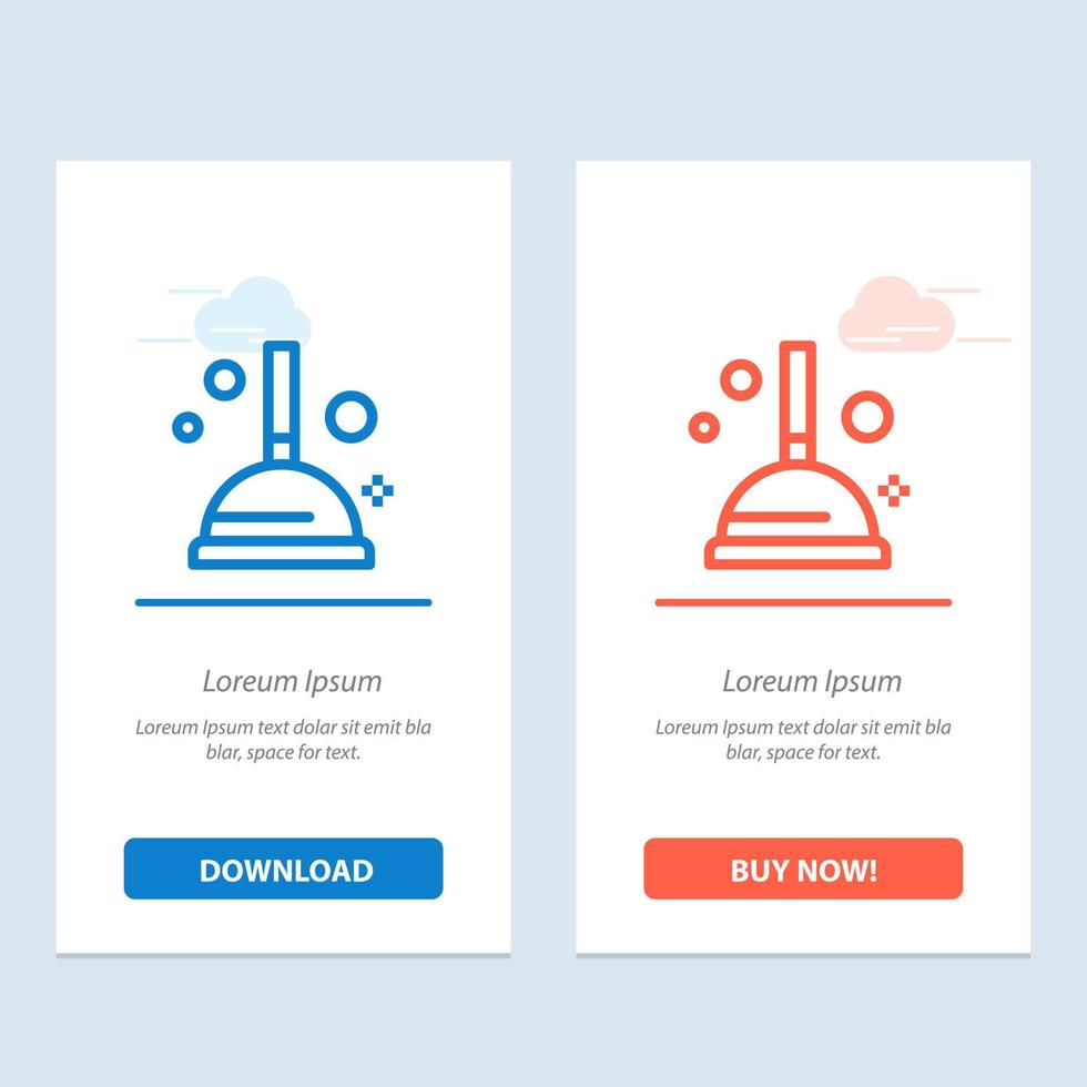 êmbolo de melhoria de limpeza azul e vermelho baixe e compre agora modelo de cartão de widget da web vetor