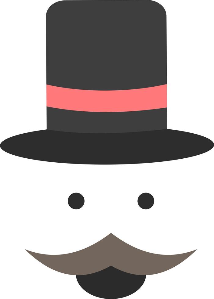 bigode hipster movember chapéu homens vetor de ícone de cor plana