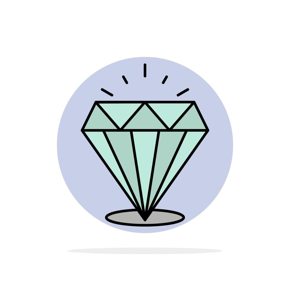 brilho de diamante ícone de cor plana de fundo de círculo abstrato de pedra caro vetor
