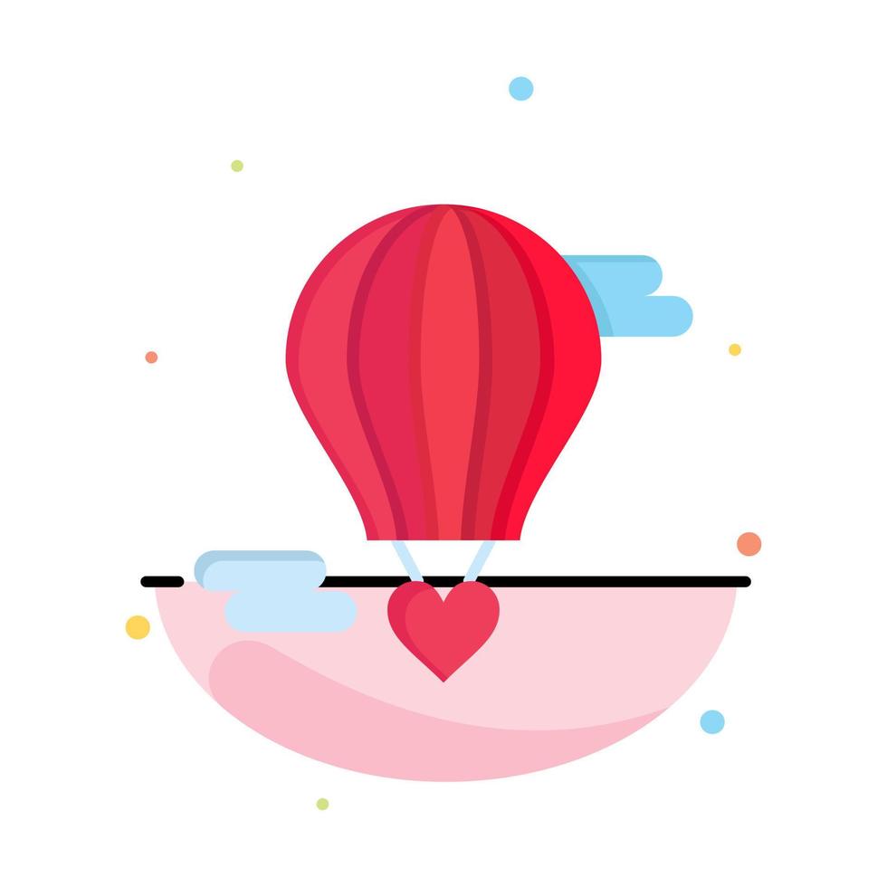 balão voador balão quente amor valentine abstrato modelo de ícone de cor plana vetor