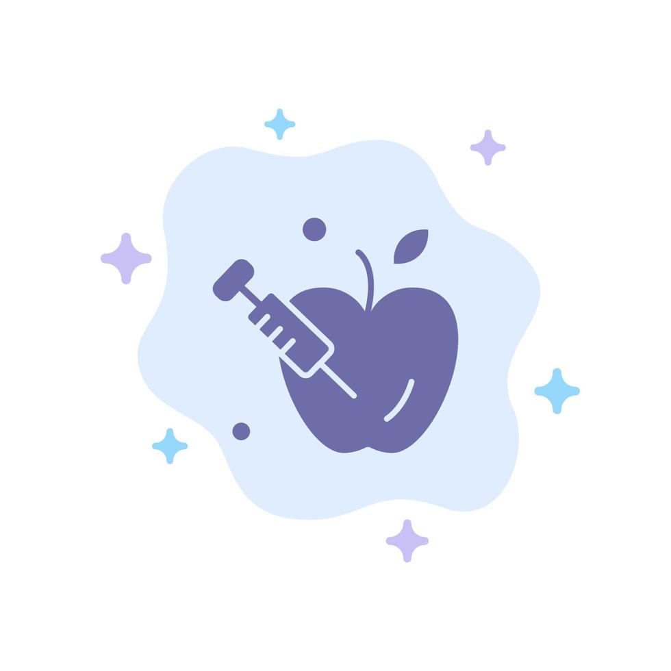 ícone azul da ciência da gravidade da maçã no fundo abstrato da nuvem vetor