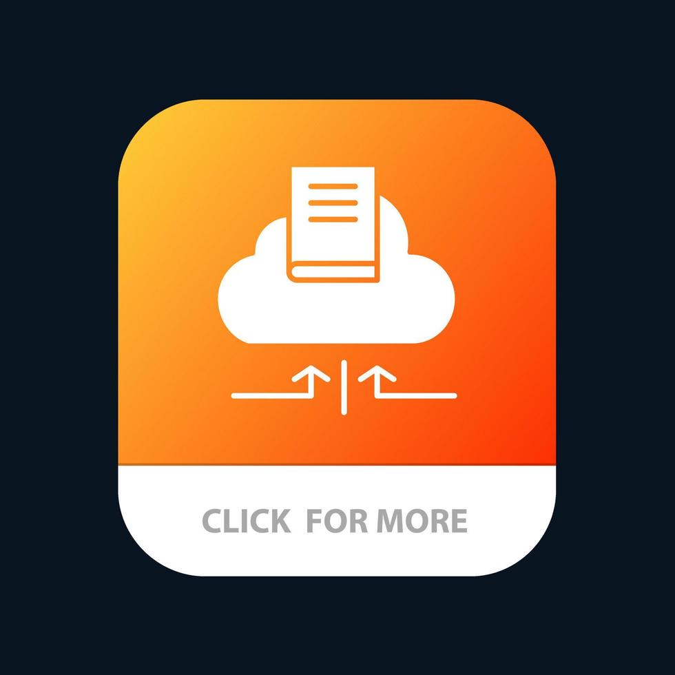 nuvem seta livro notebook design de ícone de aplicativo móvel vetor