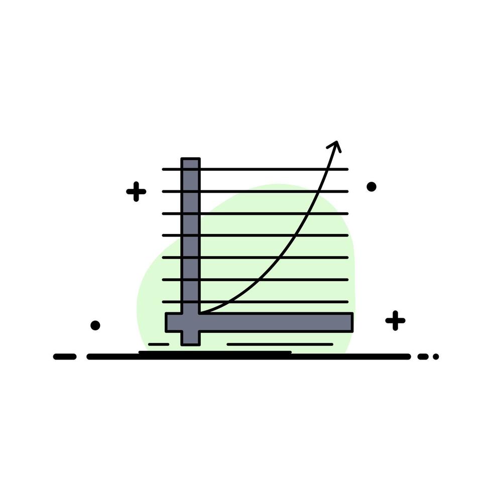 vetor de ícone de cor plana de objetivo de experiência de curva de gráfico de seta