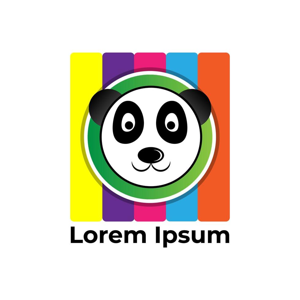 ilustração de modelo de estoque de vetor de design de logotipo panda. elemento de design de logotipo de panda moderno colorido