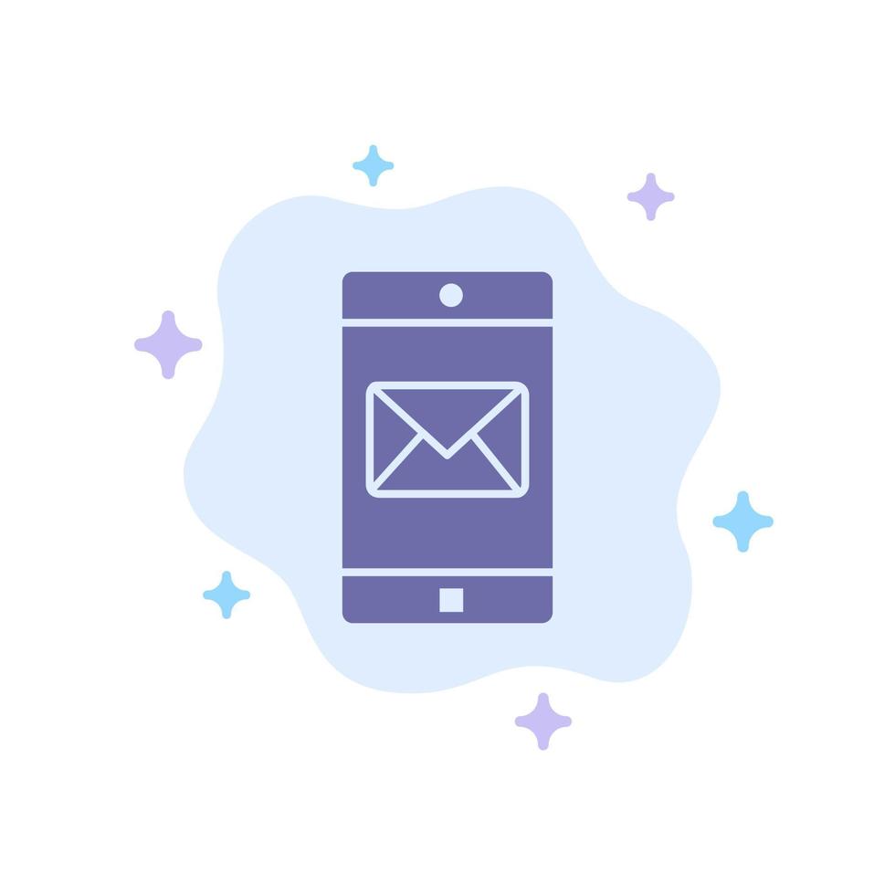 aplicativo móvel aplicativo móvel ícone azul do correio no fundo da nuvem abstrata vetor