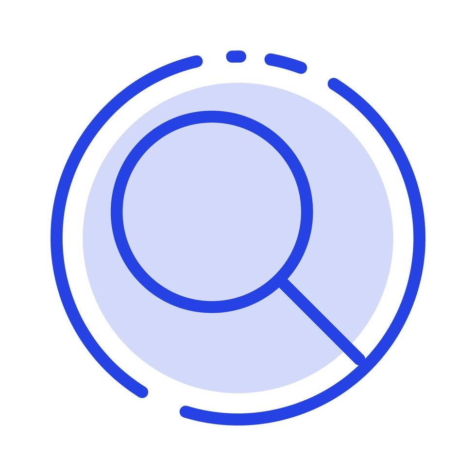 a pesquisa do instagram define o ícone da linha pontilhada azul vetor