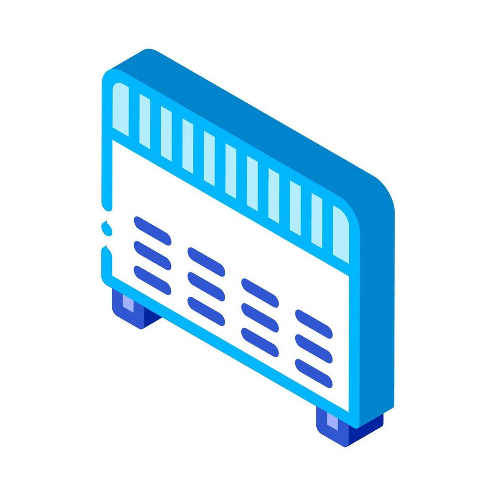 ícone isométrico de equipamento de aquecimento eletrônico doméstico vetor