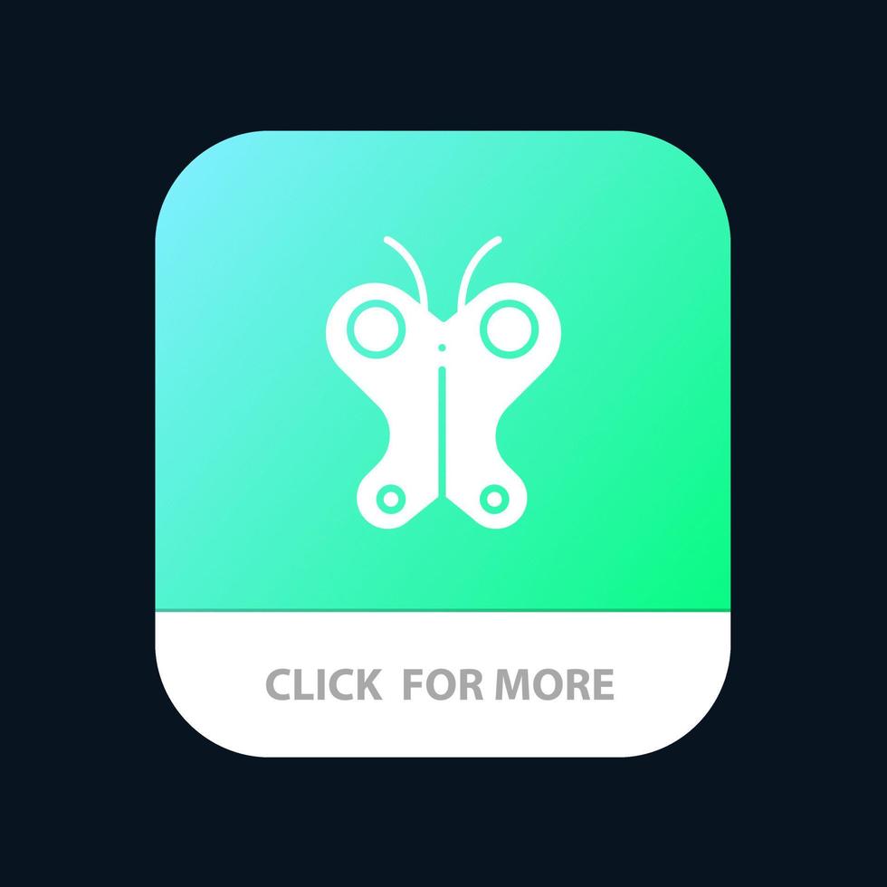 animal borboleta páscoa natureza aplicativo móvel botão android e ios versão glifo vetor