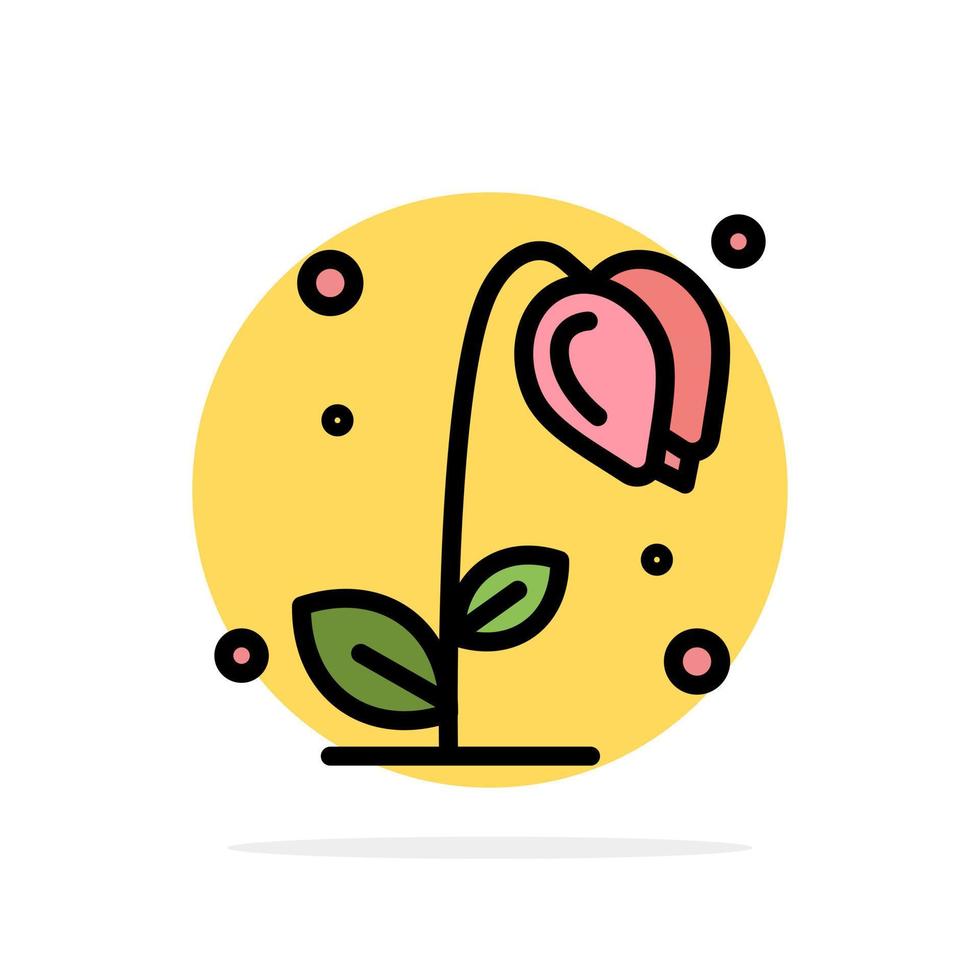 girassol floral natureza primavera círculo abstrato fundo ícone de cor plana vetor