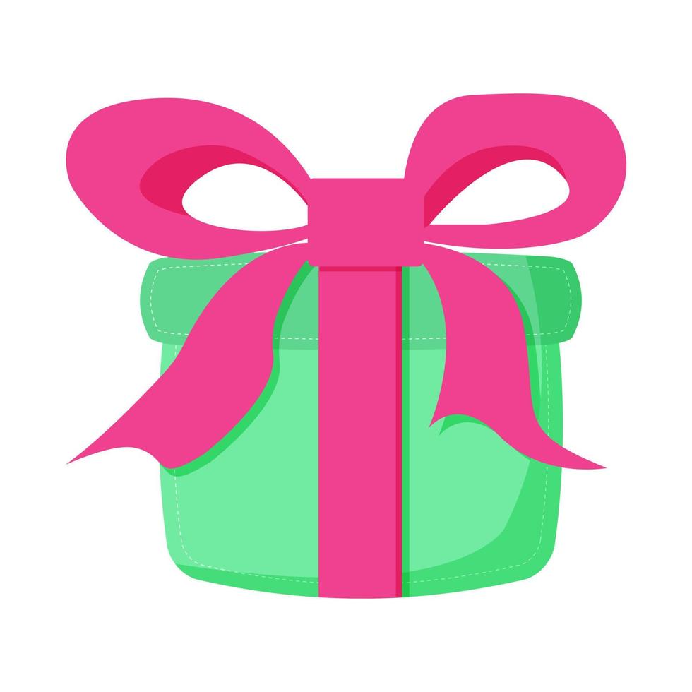 caixas de presente verdes com laço rosa. ilustração vetorial. vetor