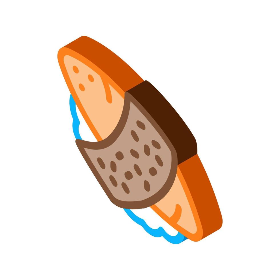 rolo de sushi arroz peixe carne ícone isométrico ilustração vetorial vetor