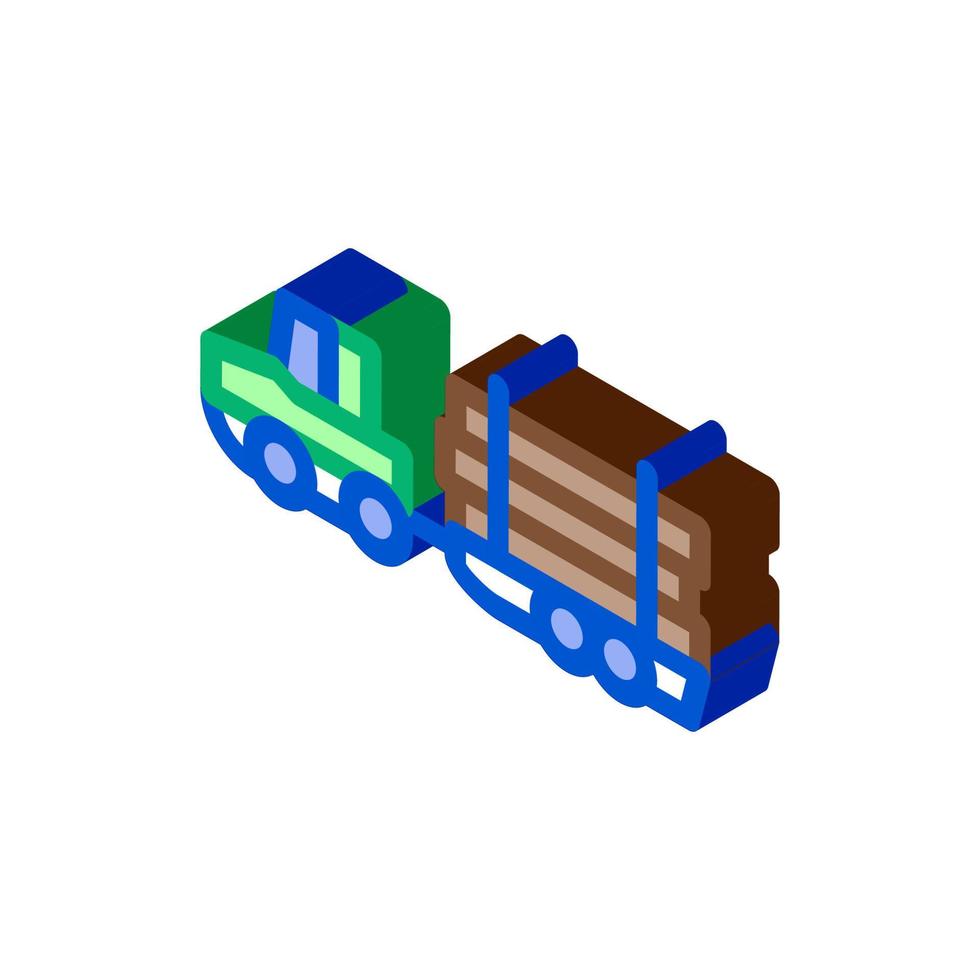 ilustração em vetor ícone isométrico de transporte de entrega de log