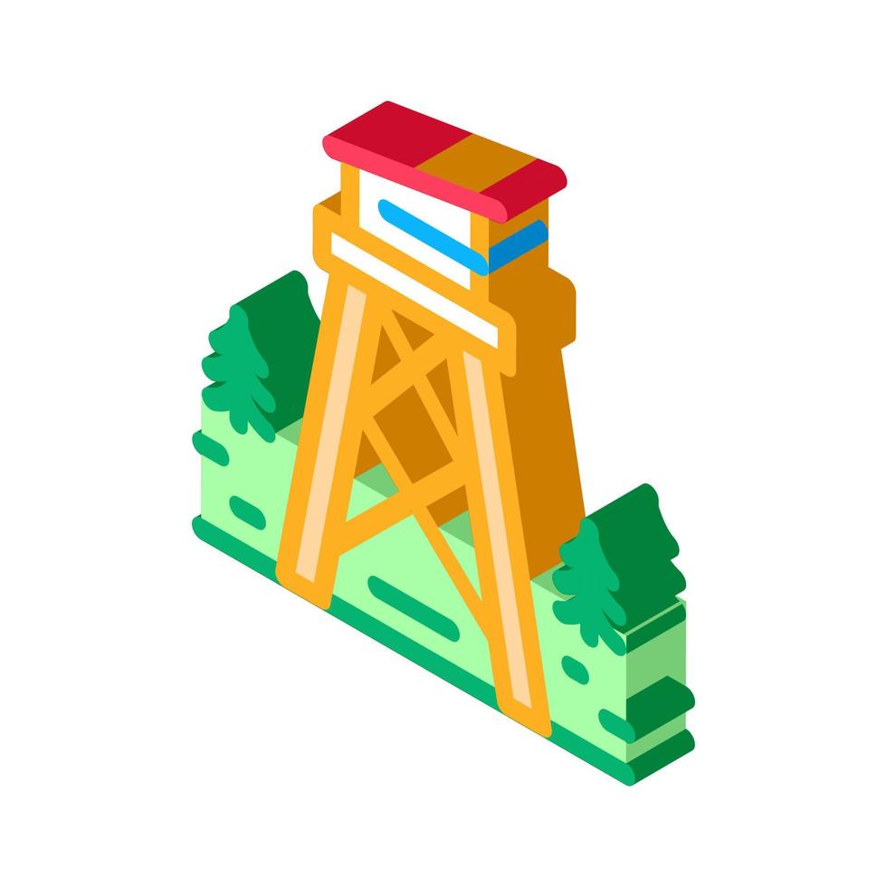 ilustração em vetor ícone isométrico de torre de floresta de resgate