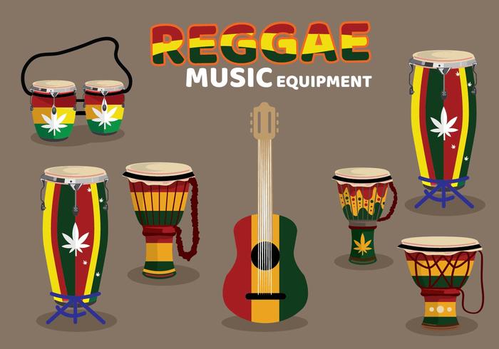 equipamento de música reggae personalizado vetor