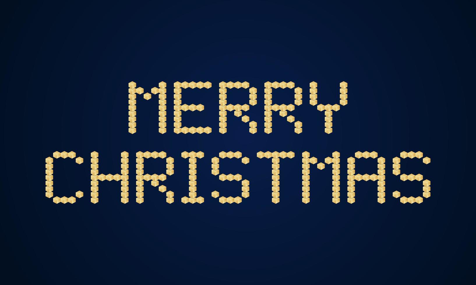 tipografia de bloco de ouro feliz Natal vetor. feriados ilustração do cartão de saudação. cartazes geométricos de natal como placar eletrônico. vetor