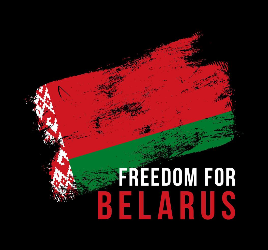 ilustração vetorial a liberdade de inscrição para a Bielorrússia no contexto da bandeira. o símbolo da liberdade na bielorrússia. cores nacionais da bielorrússia vetor