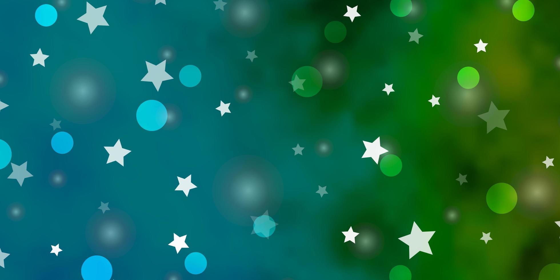 fundo vector azul, verde claro com círculos, estrelas.