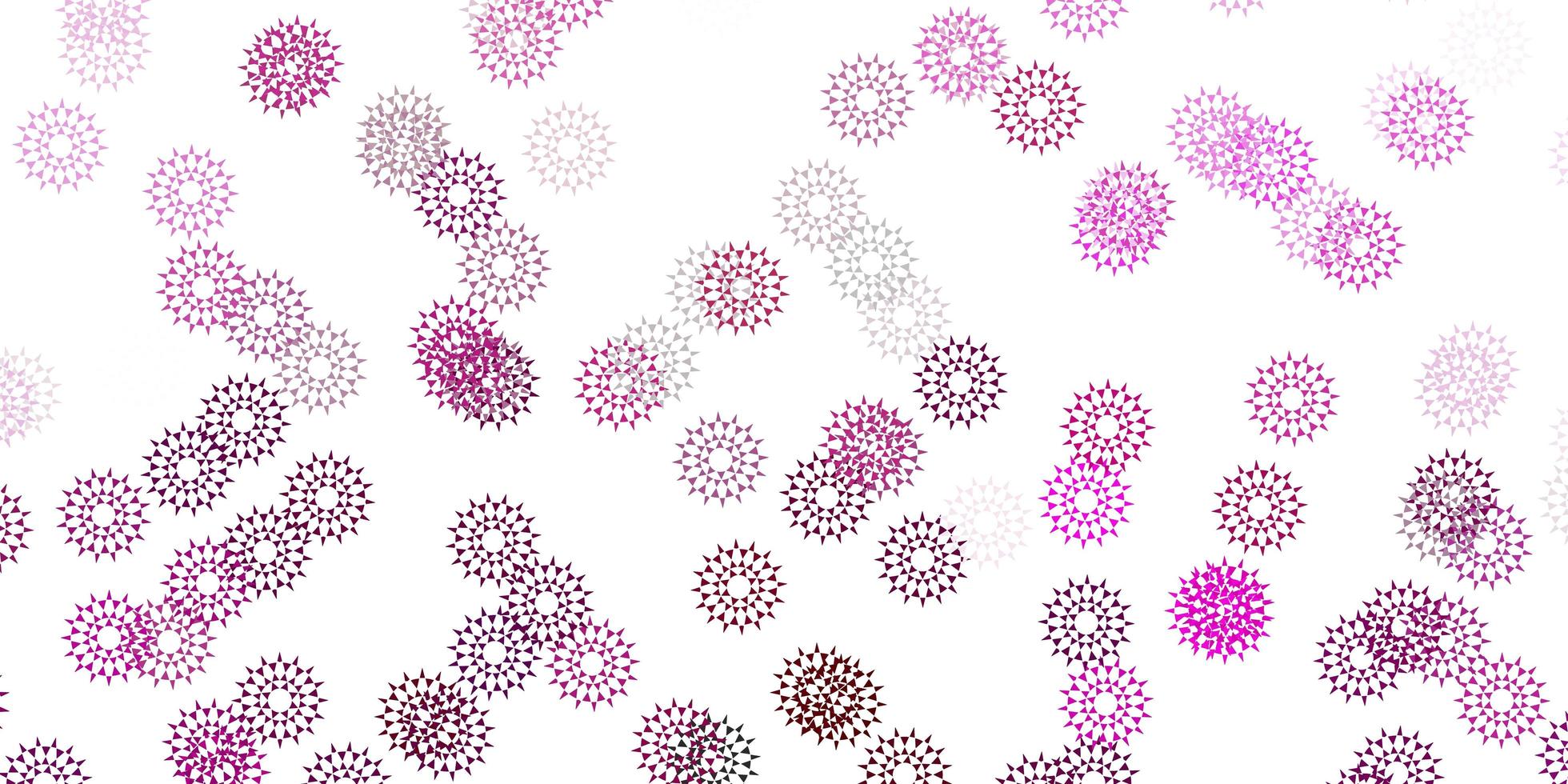 padrão de doodle de vetor rosa claro com flores.