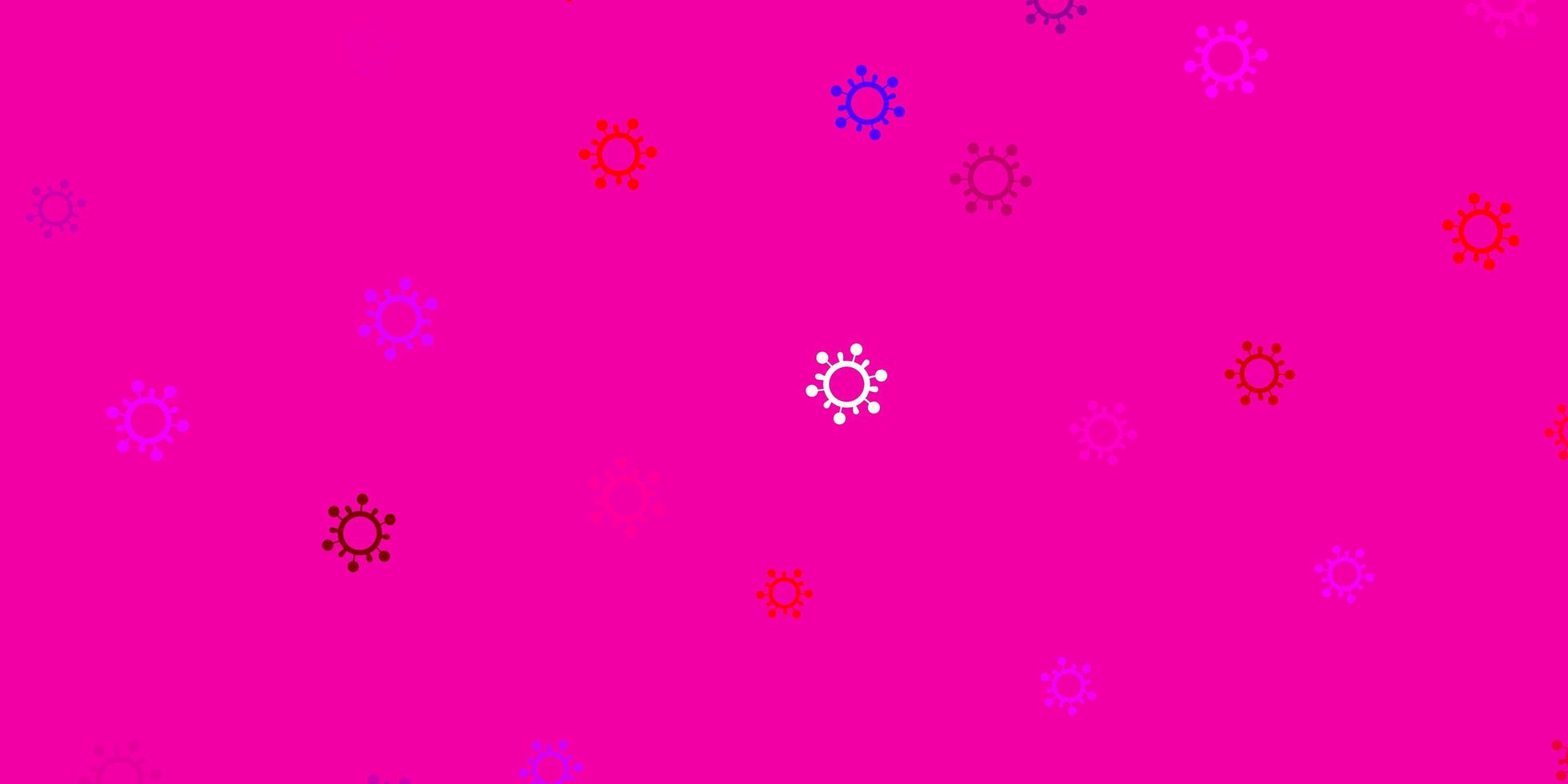 textura de vetor rosa claro, vermelho com símbolos de doenças