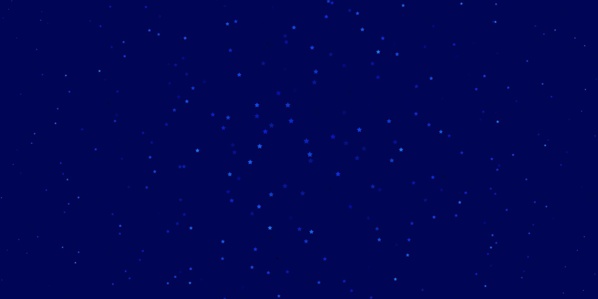 layout de vetor de azul escuro com estrelas brilhantes.