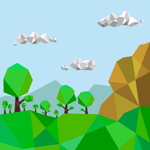 Ilustração vetorial Low Poly Forest vetor