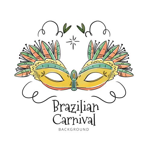 Linda máscara brasileira para o carnaval vetor