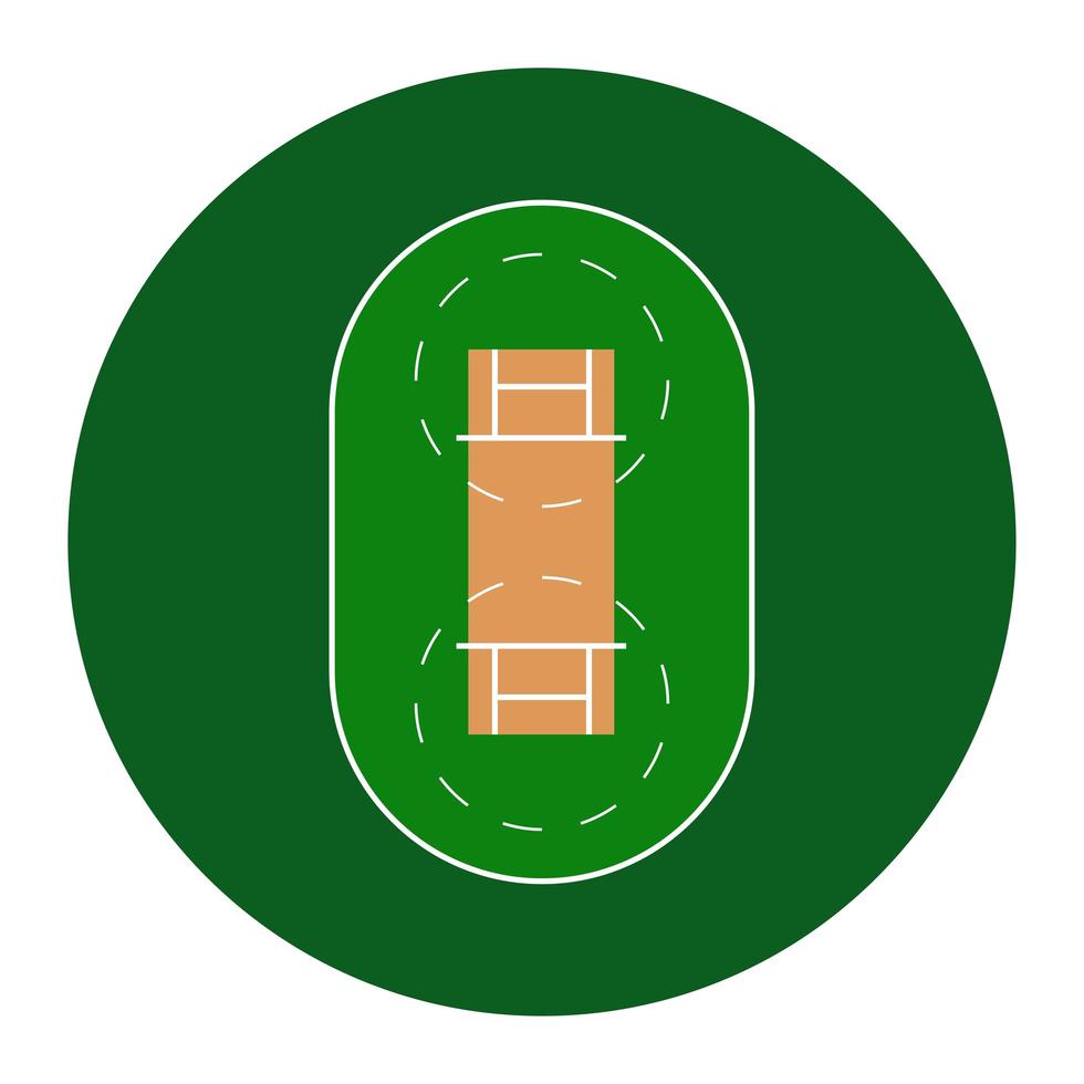 campo de críquete. símbolo e plano de fundo simples. ilustração vetorial isolada em um fundo branco. vetor