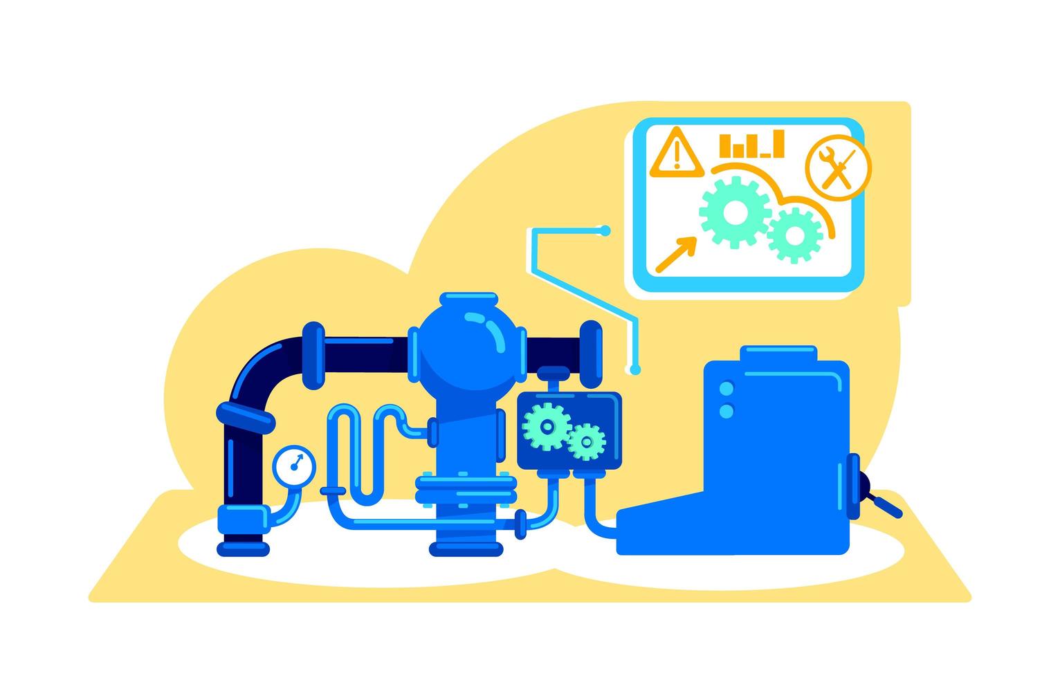 ilustração em vetor conceito plano de máquinas